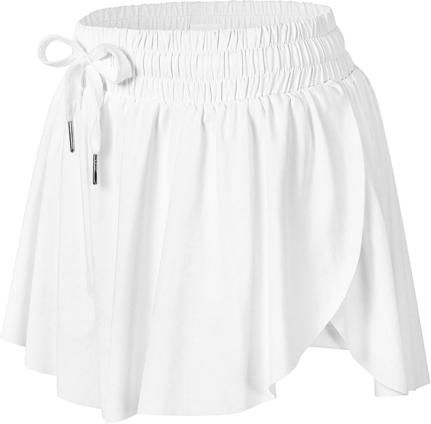 Wsirmet Butterfly Shorts for Women 2 in 1 Flowy Athletic Skorts with Pocket | High Waisted Drawstring,Built-in Liner No Ride Up,Side Phone Pocket,Soft Nylon Spandex,For Running Gym Tennis Yoga