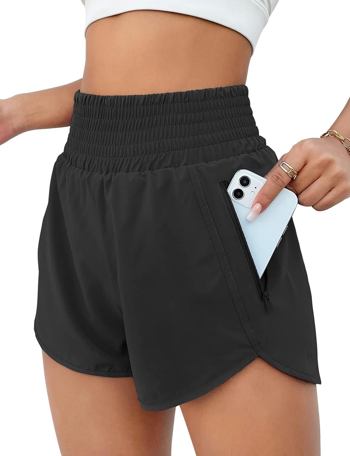 BMJL 2.5″ Athletic Shorts for Women Comfy High Waisted Short with Pocket