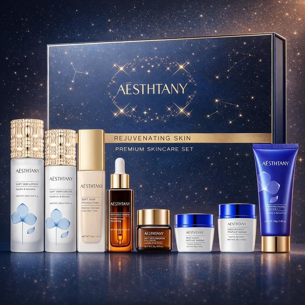 Anti-Aging Skin Care Kit For Women Anti-Wrinkle Firming Skin Care Daily Routine Rejuvenating 8-In-1 Skincare Sets Gift Sets