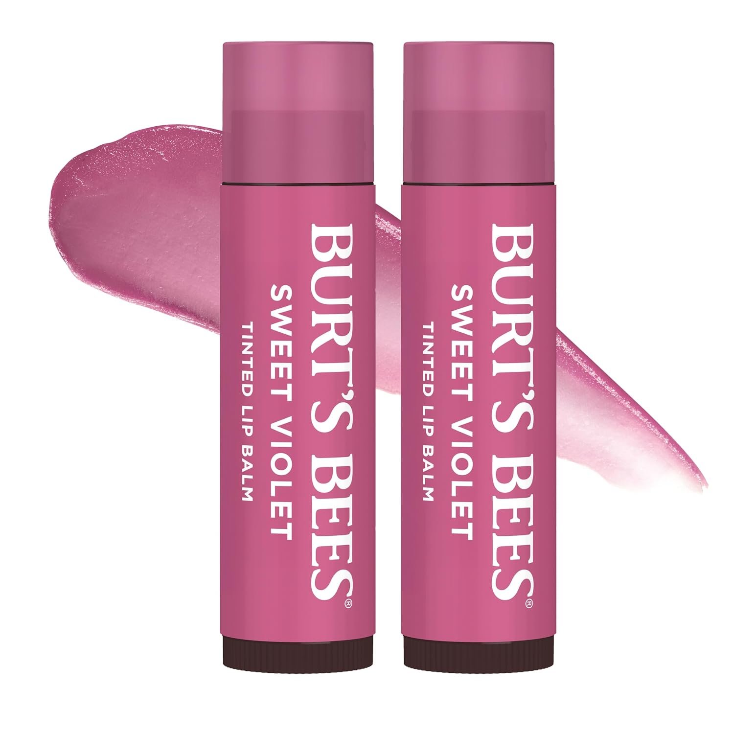Burt’s Bees 100% Natural Tinted Lip Balm, Sweet Violet, 0.15 Oz, Pack of 2