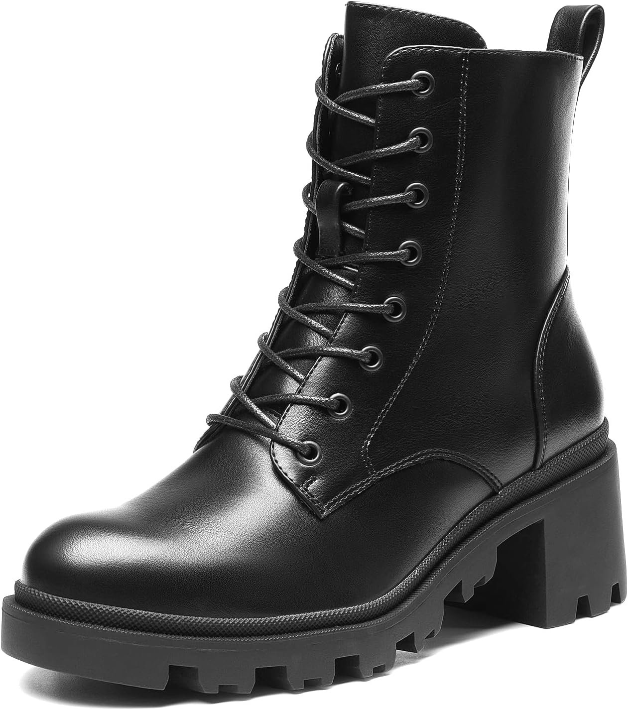 DREAM PAIRS Women’s Ankle Boots Lace Up Combat Booties | Fashion Low Chunky Heel Lug Sole Fall Heeled Boots Shoes, Fashion Classic Casual Fall Winter Boots, Round Toe