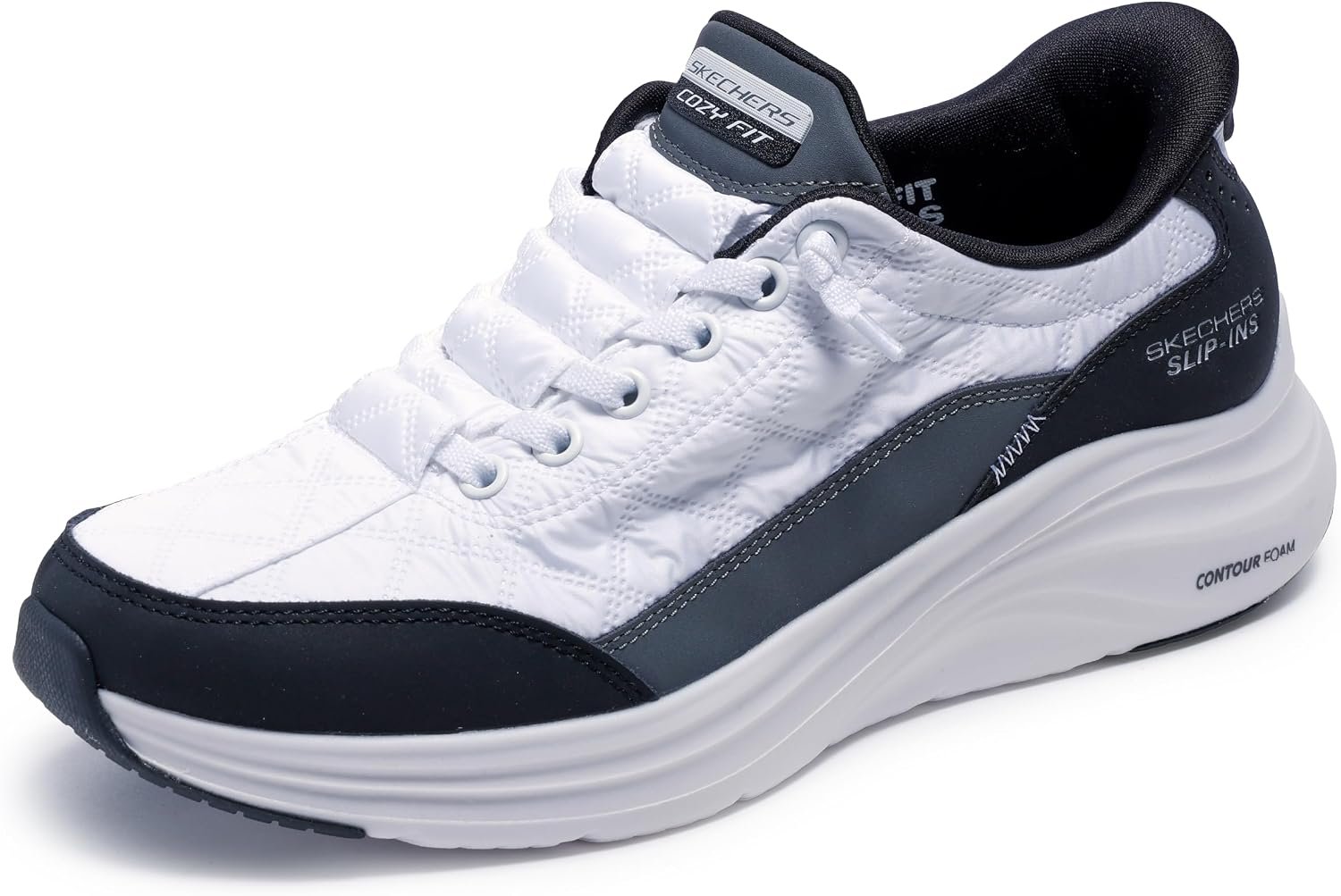 Skechers Women’s Contour Foam Cozy Fit Hands Free Slip-ins Sneaker | Slip-Ins, Contour Foam; lightweight midsole adapts to your foot’s unique shape, Air-Cooled Memory Foam, Machine washable