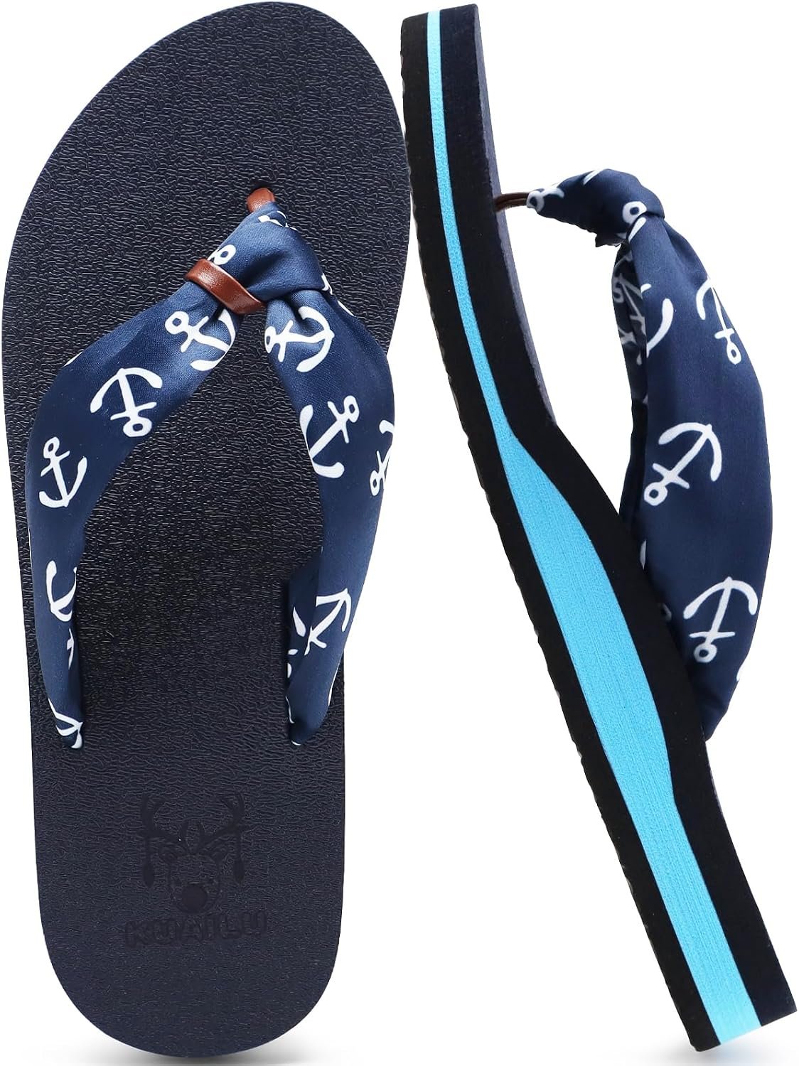 KuaiLu Flip Flops for Women with Arch Support Summer Beach Thong Sandals | Comfortable Walking Shoes Lightweight Soft Yoga Mat Cushion Silk Outfits Slip On Indoor Outdoor