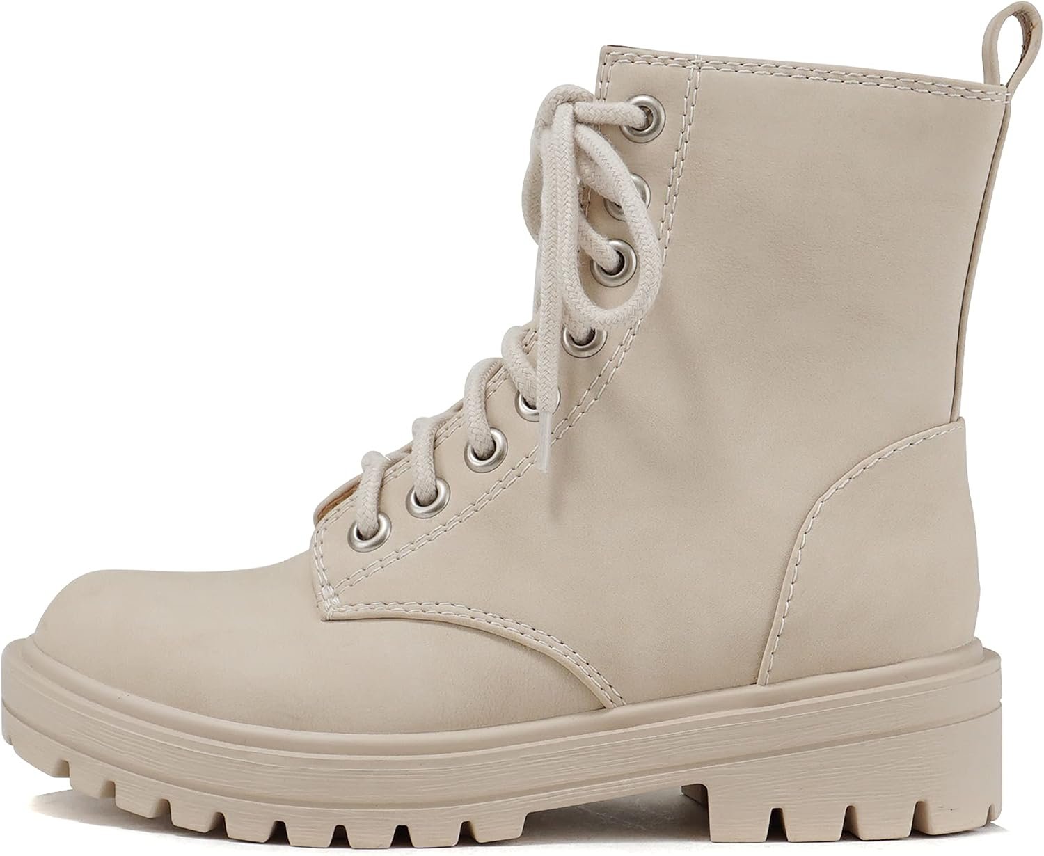 Soda FIRM – Lug Sole Combat Ankle Bootie Lace up w/Side Zipper