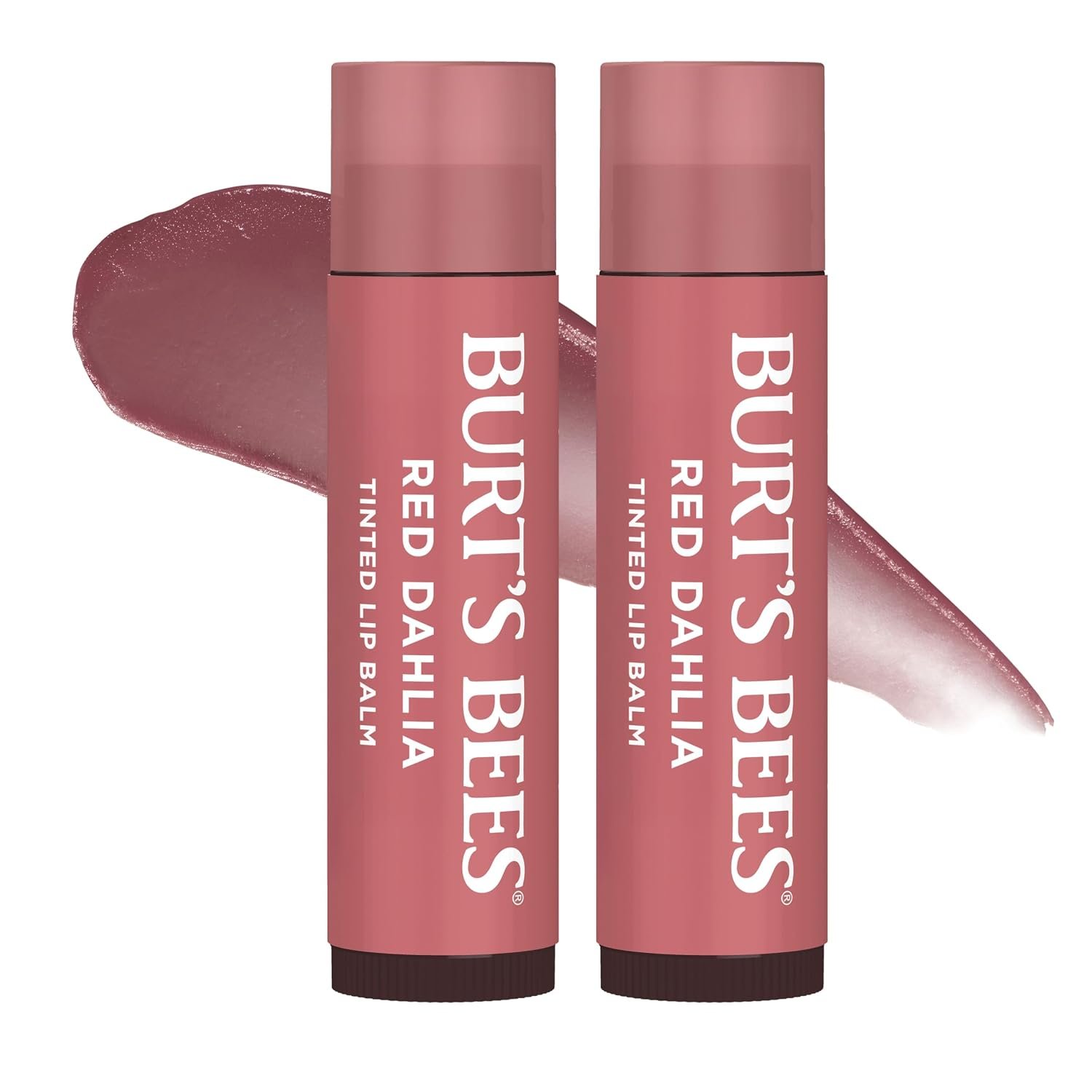 Burt’s Bees Lip Tint Balm, Fiery Red Dahlia, 0.15 oz., 2 Tubes | Tinted Balm Formula, Color Infused with Hydrating Shea Butter for a Natural Looking Buildable Finish, 8 Hour Moisture
