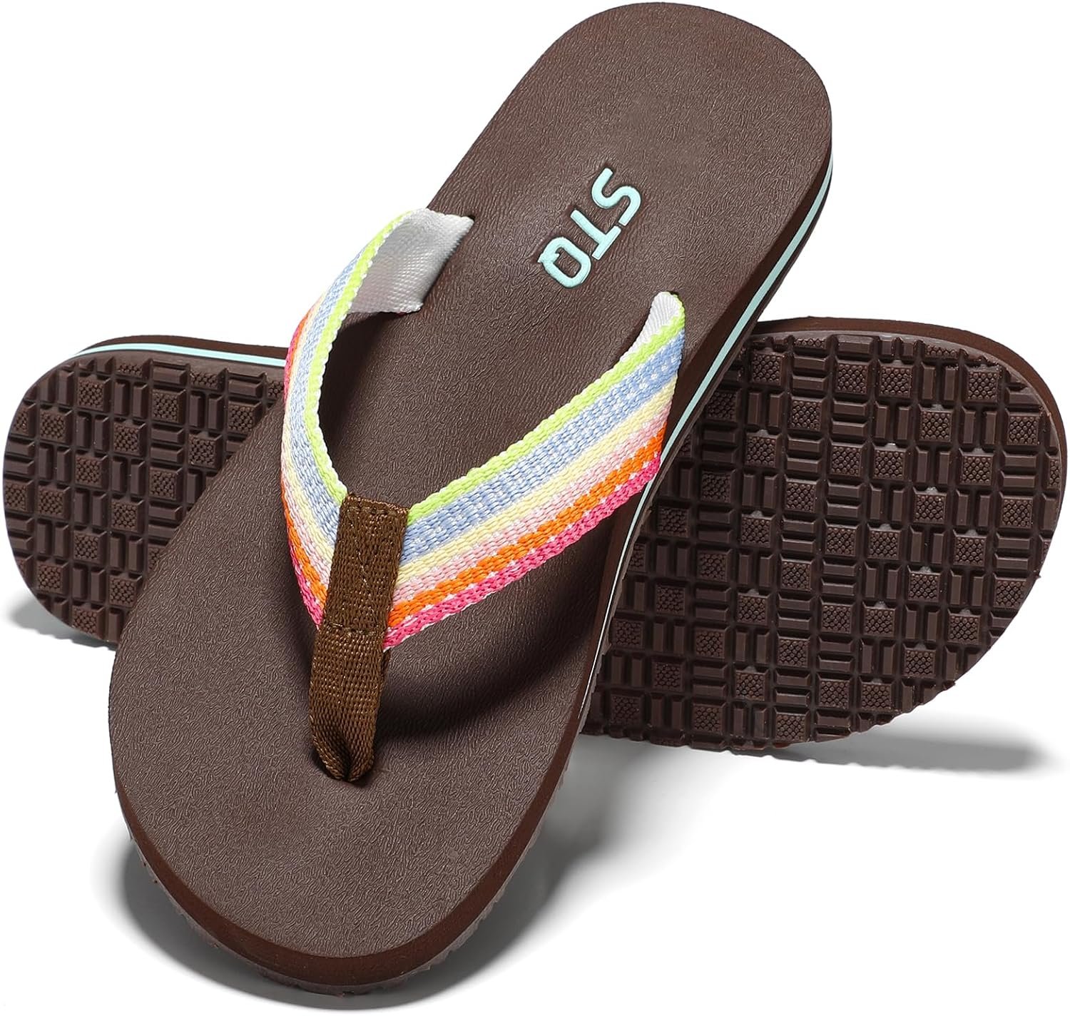 STQ Womens Arch Support Flip Flops Thong Sandals | Yoga Mat Sole,Quick Dry ,Beach Shower Pool Vacation