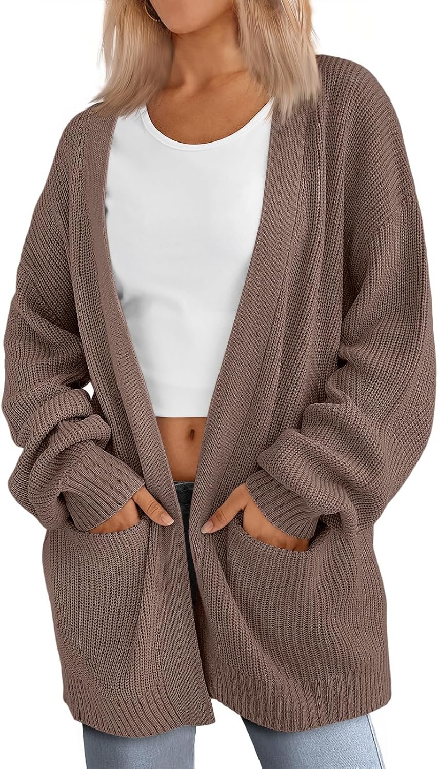 LILLUSORY Oversized Cardigan Sweaters for Women 2026 Fall Fashion Outfits | Soft Knit Long Cardigans with Pockets, Winter Fall clothes, Dressy Casual Office Work Teacher Outfits, Versatile Staple