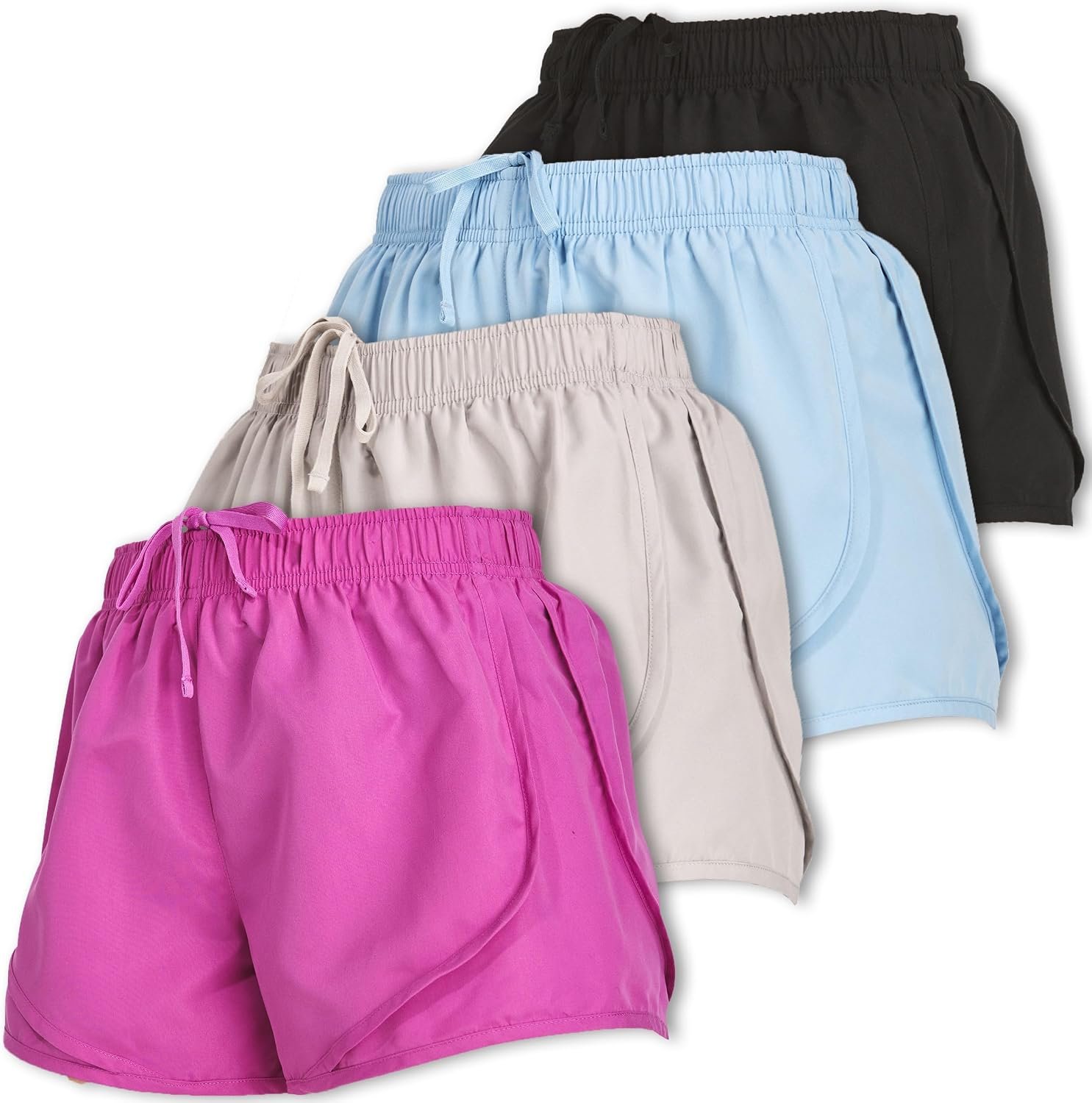 Ultra Performance Women’s Running Shorts 4-Pack Athletic Workout Gym Shorts for Women, with Brief Liner