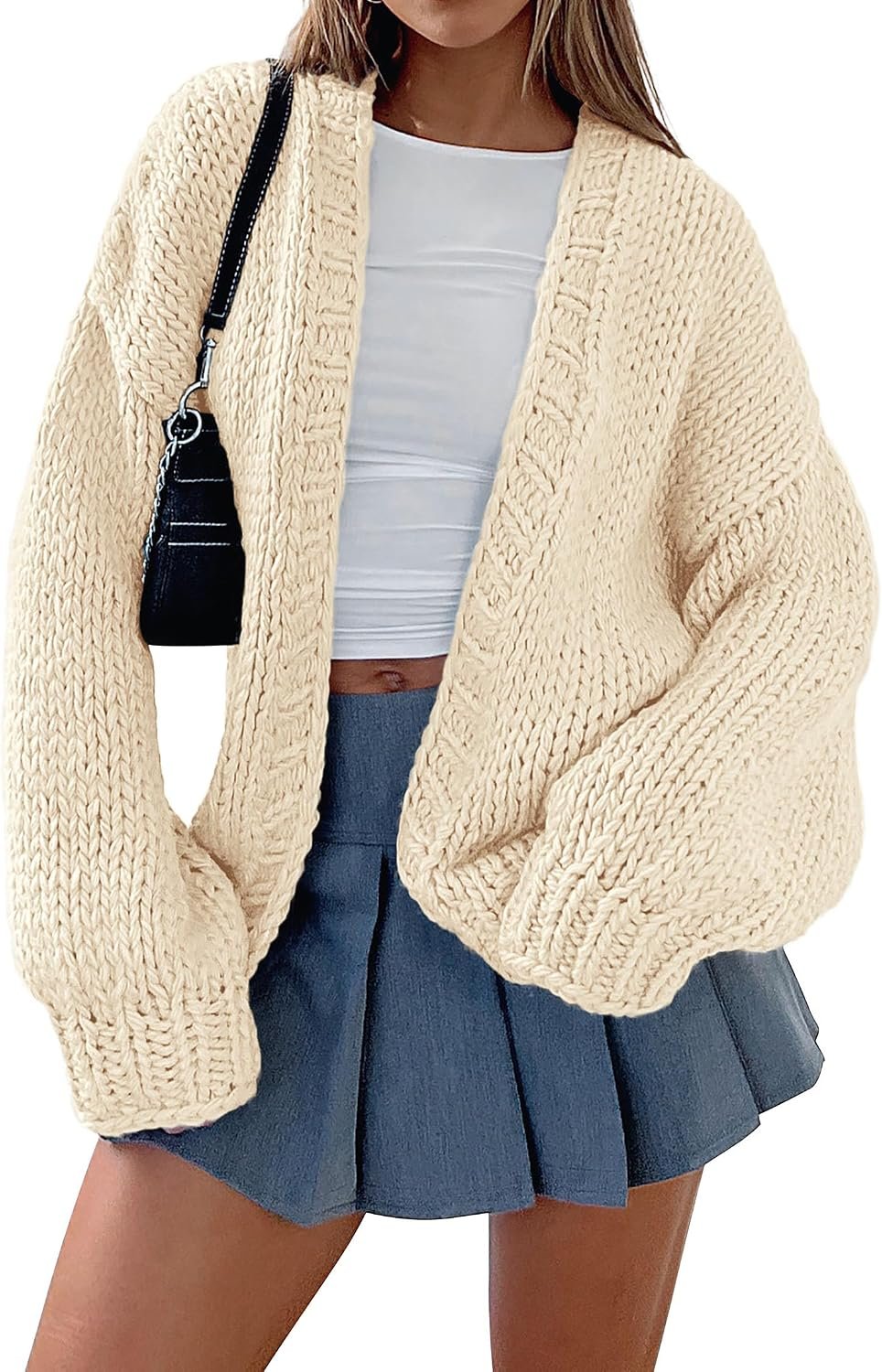 PRETTYGARDEN Cardigan Sweaters for Women Trendy Fall Fashion | Cozy Chunky Knit, Long Sleeve Outerwear Jacket, Oversized Drop Shoulder, Winter Clothing for Casual Outings & Office Wear