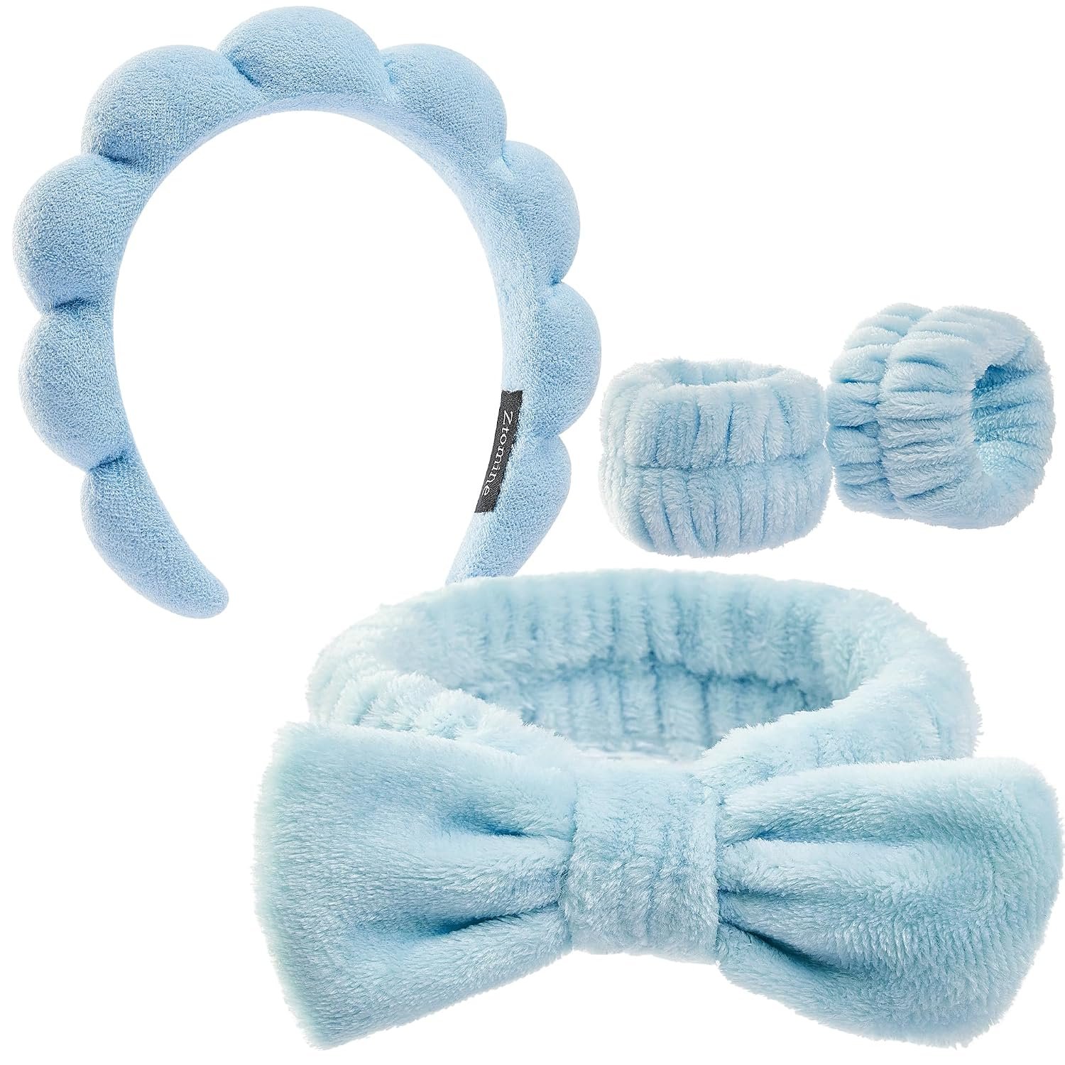 Ztomine Headbands for Women – Spa Headband and Wristband Set – Headband for Washing Face,Facial Mask,Makeup and Skin Care,Gifts for Women and Teen Girl Gifts Trendy Stuff