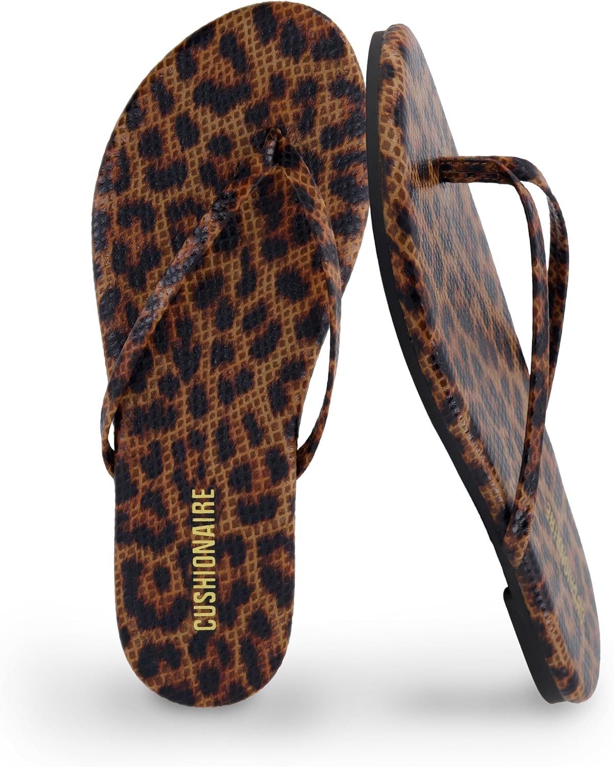 CUSHIONAIRE Cruise Lightweight Womens Flip Flops, Comfortable Beach Sandals for Women with Cushioned Footbed & Flexible Slip On Design